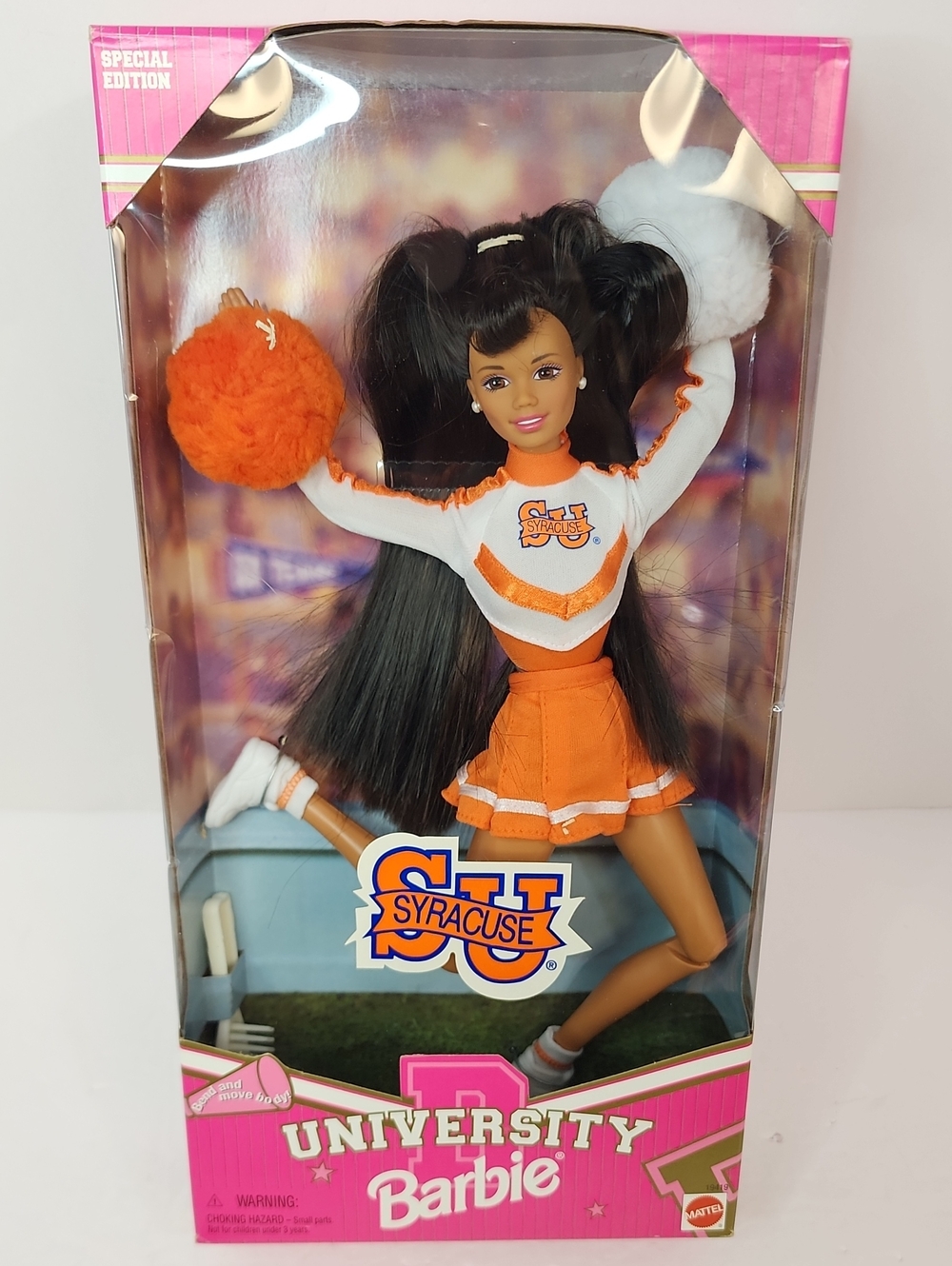 University Barbie Syracuse Cheerleader Doll Mattel Special Edition NRFB 1996